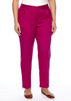 Ruby Rd Plus Size Tropical Paradise Colored Denim Ankle Jean