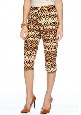 Ruby Rd Petite Tribe Vibe Classic Diamond Print Ankle Pant