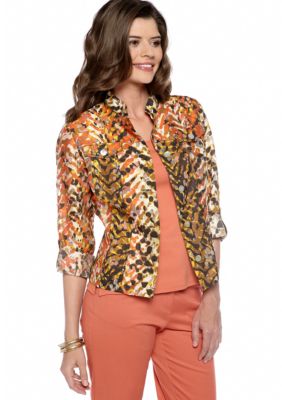 Ruby Rd Petite Tribe Vibe Burnout Shirt