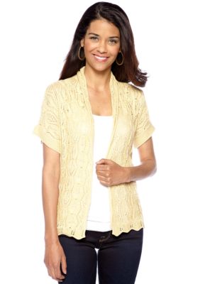 Ruby Rd Petite Tribe Vibe Open Pointelle Cardigan