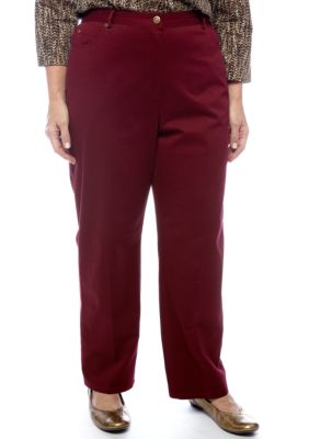 Ruby Rd Plus Size Classic Flat Front Twill Pant
