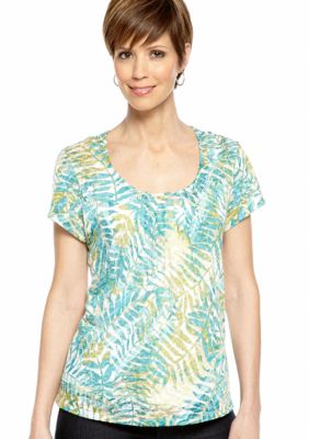 Ruby Rd Favorite Print Knit Burnout