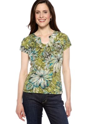 Ruby Rd Petite Favorite Open Keyhole Tee