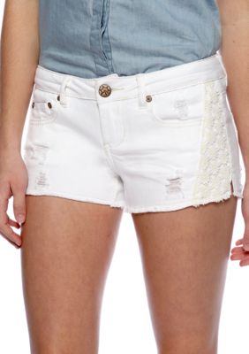 Vanilla Star Frey Hem Crochet Inset Short