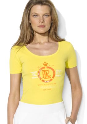 Lauren Active Kilton Short-Sleeved Embellished Cotton Tee 