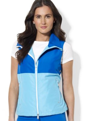 Lauren Active Color-Blocked Mockneck Windbreaker Vest