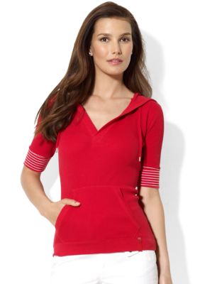 Lauren Active Waffle-Knit Cotton Hoodie