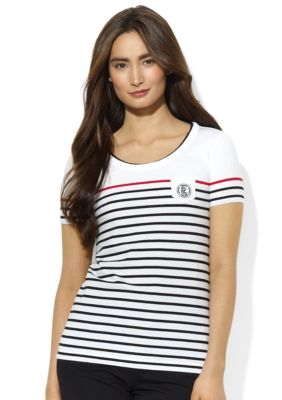 Lauren Active Striped Scoopneck Tee