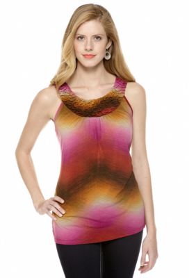 New Directions Popcorn Detail Neck Top