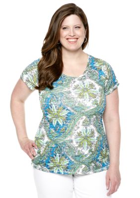 New Directions Plus Size Sublimation Printed Top