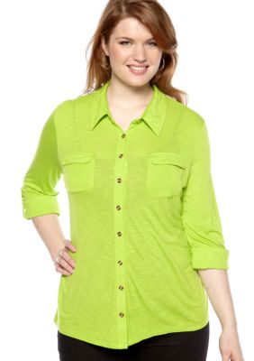 New Directions&reg; Plus Size Utility Shirt