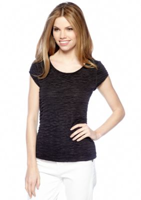 New Directions&reg; Petite Textured Cap Sleeve Top