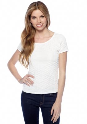 New Directions Petite Textured Cap Sleeve Top