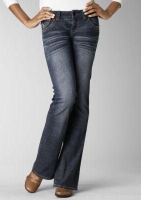Hydraulic Bootcut Jean with Ribbon Detail Back Flap Pocket
