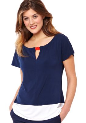Nautica Colorblock Top with Back Bow