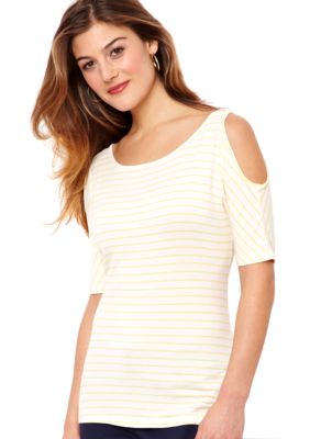 Nautica Cold Shoulder Striped Top