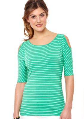 Nautica Cold Shoulder Striped Top