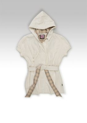 LA Kitty Plaid Lined Belted Hoodie