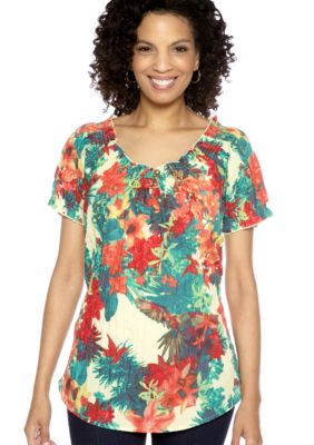 Kim Rogers&reg; Print Peasant Top