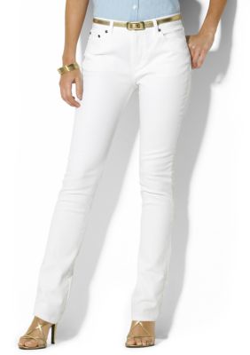 Lauren Jeans Co. Tanya Stretch Straight Logo Jean