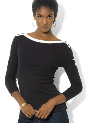 Lauren Jeans Co. Three-Quarter-Sleeved Boatneck Shirt
