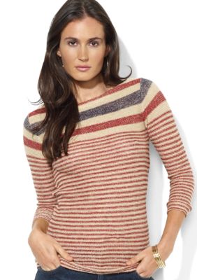 Lauren Jeans Co. Striped Linen Boatneck Top