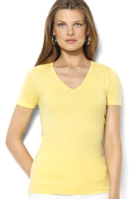 Lauren Jeans Co. Short-Sleeved Cotton Jersey V-Neck Tee