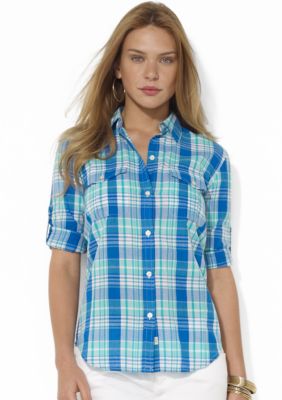 Lauren Jeans Co. Roll-Sleeve Plaid Workshirt