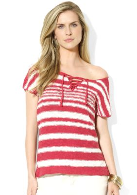 Lauren Jeans Co. Cotton-Linen Lace-Up Sweater
