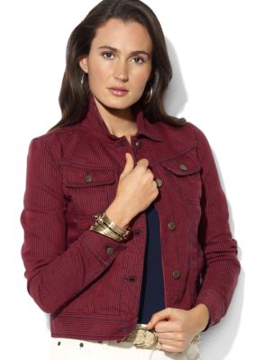 Lauren Jeans Co. Striped Jean Jacket