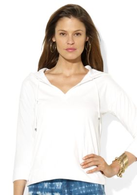 Lauren Jeans Co. Split V-Neck Hoodie