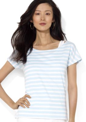 Lauren Jeans Co. Layered Striped Scoopneck Jersey T-Shirt