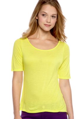 Red Camel&reg; Elbow Sleeved Peplum Back Tee