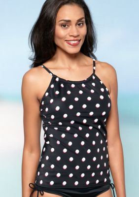 Kim Rogers Shadow Dot Hi-Neck Tankini