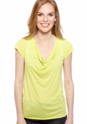 New Directions Bar Back Drape Neck Top