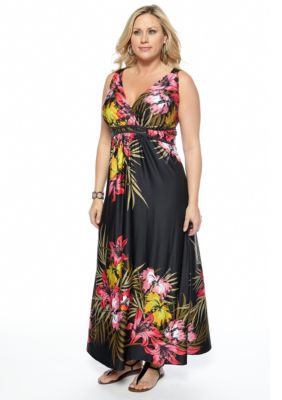 New Directions&reg; Plus Size Printed Maxi Dress