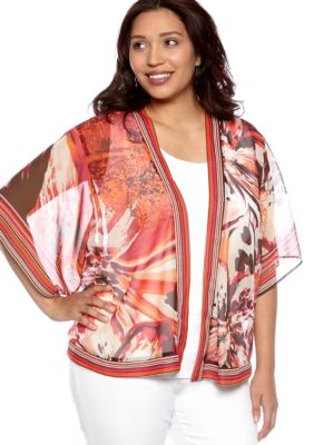 New Directions Plus Size Sheer Cardigan