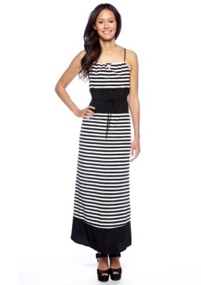Romeo & Juliet Couture Horizontal Stripe Maxi Dress