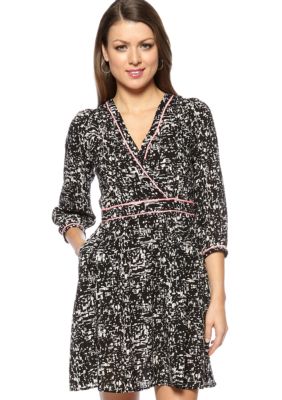 Willow and Clay Abstract Printed Cross Over Dress