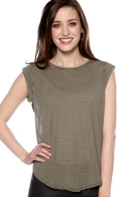 Willow and Clay Sheer Back Stripe Front Top