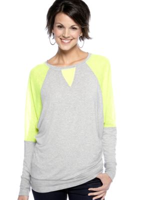 Willow and Clay Sheer Inset Knit Top