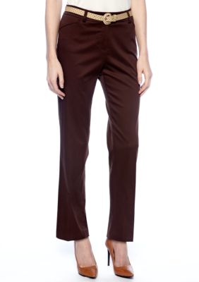 New Directions Petite Belted Sateen Pant
