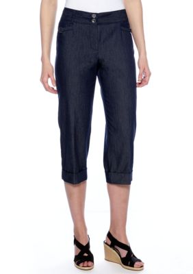 New Directions Cuffed Denim Crop