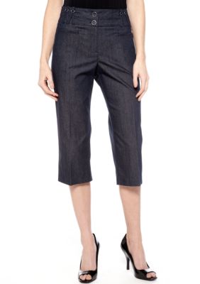 New Directions Petite Criss Cross Belt Loop Crop Jean