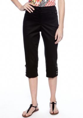New Directions&reg; Petite Sateen Button Tab Crop Pant