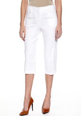 New Directions Petite Sateen Slim Leg Crop Pant