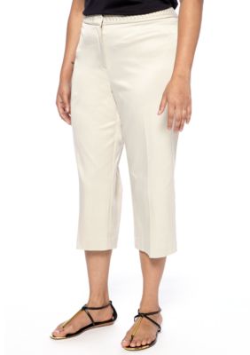 New Directions Plus Size Braided Waist Crop Pant