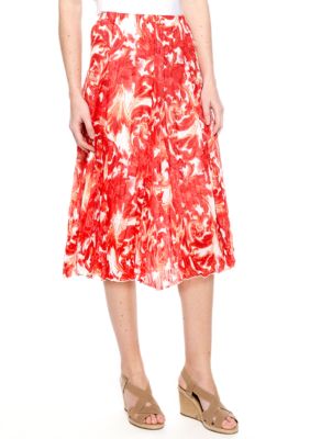 New Directions Printed Crinkle Skirt