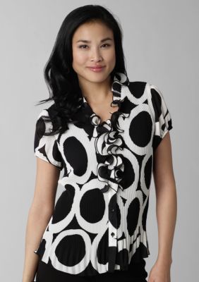 ND&reg; New Directions Print Ruffle Blouse