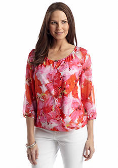 New Directions® Printed Envelope Blouse